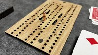 Compact Folding Travel Cribbage Board with Metal Pegs – Portable Oak Game for Camping & On-the-Go Fun