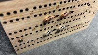 Compact Folding Travel Cribbage Board with Metal Pegs – Portable Oak Game for Camping & On-the-Go Fun