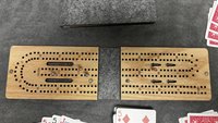 Compact Folding Travel Cribbage Board with Metal Pegs – Portable Oak Game for Camping & On-the-Go Fun