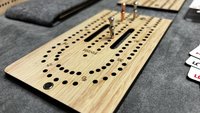Compact Folding Travel Cribbage Board with Metal Pegs – Portable Oak Game for Camping & On-the-Go Fun