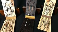 Compact Leather Folding Travel Cribbage Board with Metal Pegs – Portable Walnut Game for Camping & On-the-Go Fun