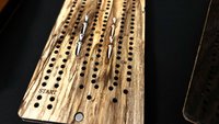 Compact Leather Folding Travel Cribbage Board with Metal Pegs – Portable Walnut Game for Camping & On-the-Go Fun