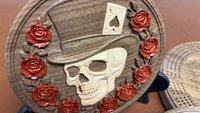 Skull & Roses Cribbage Board