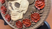 Skull & Roses Cribbage Board