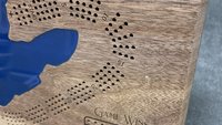 Small Custom Lake Live Edge Cribbage Board (Personalized)