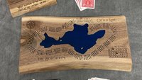 Small Custom Lake Live Edge Cribbage Board (Personalized)
