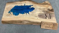 Large Custom Lake Live Edge Cribbage Board (Personalized)