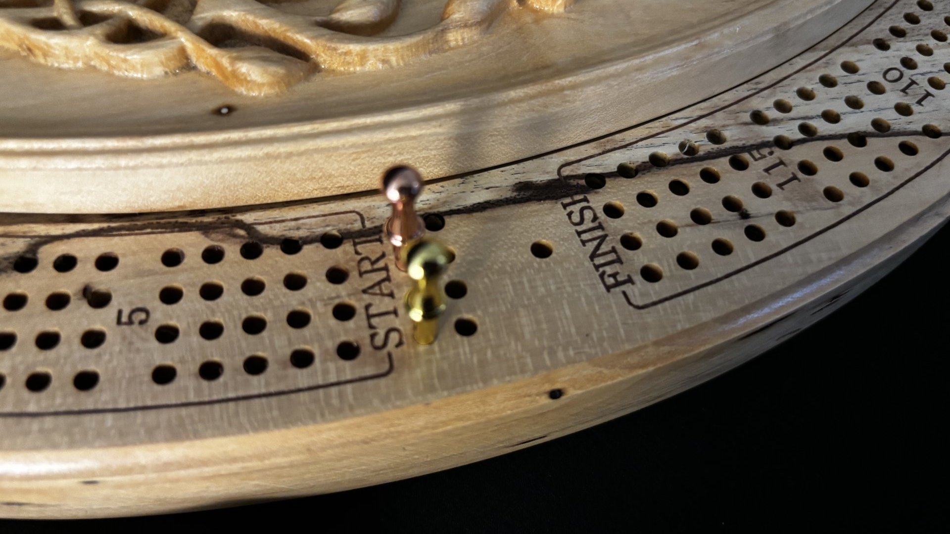 Personalized Tree of Life Cribbage Board (Spalted Maple)