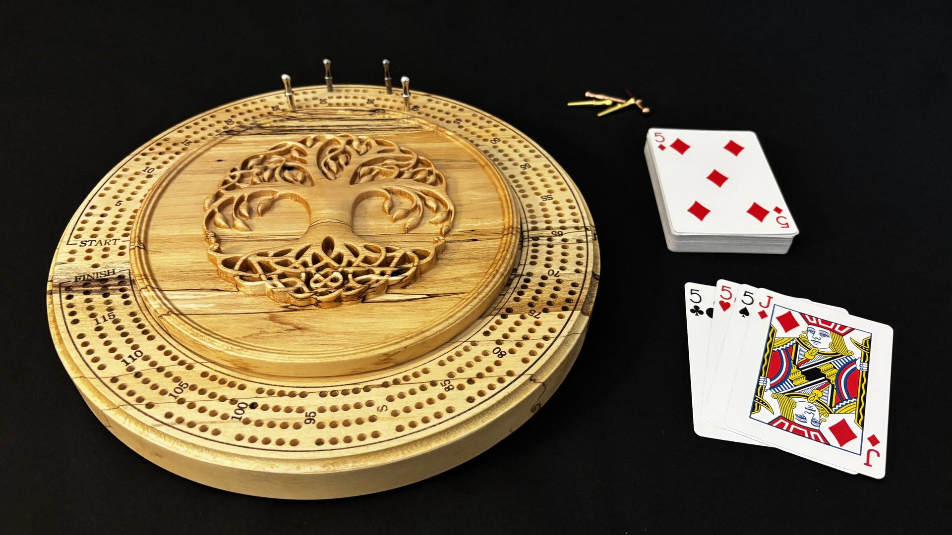 Personalized Heirloom Cribbage Board Game (Spalted Maple)
