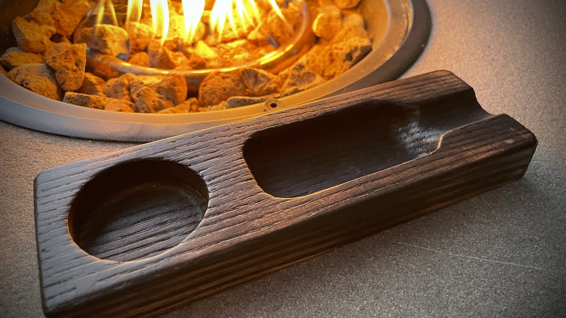 Cigar and Whisky Wood Ash Tray (Personalized)
