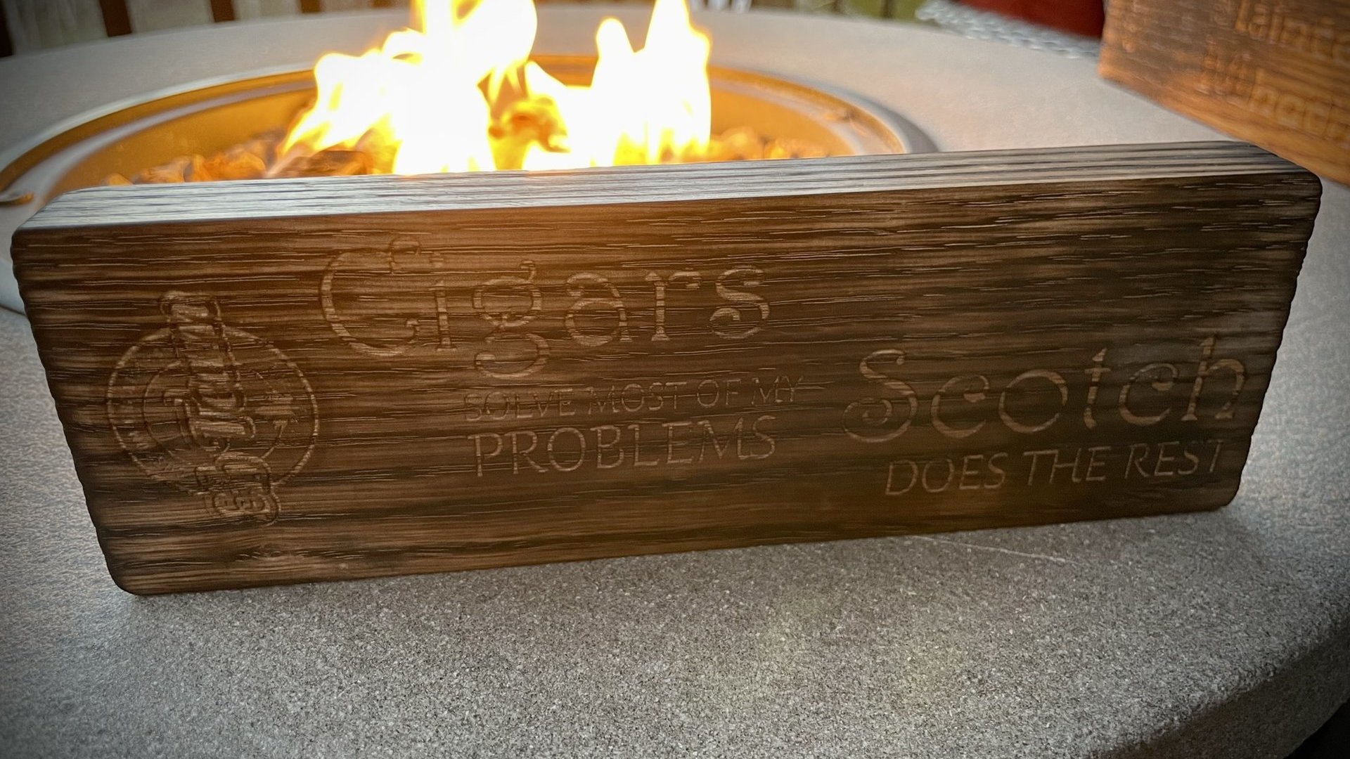 Cigar and Whisky Wood Ash Tray (Personalized)