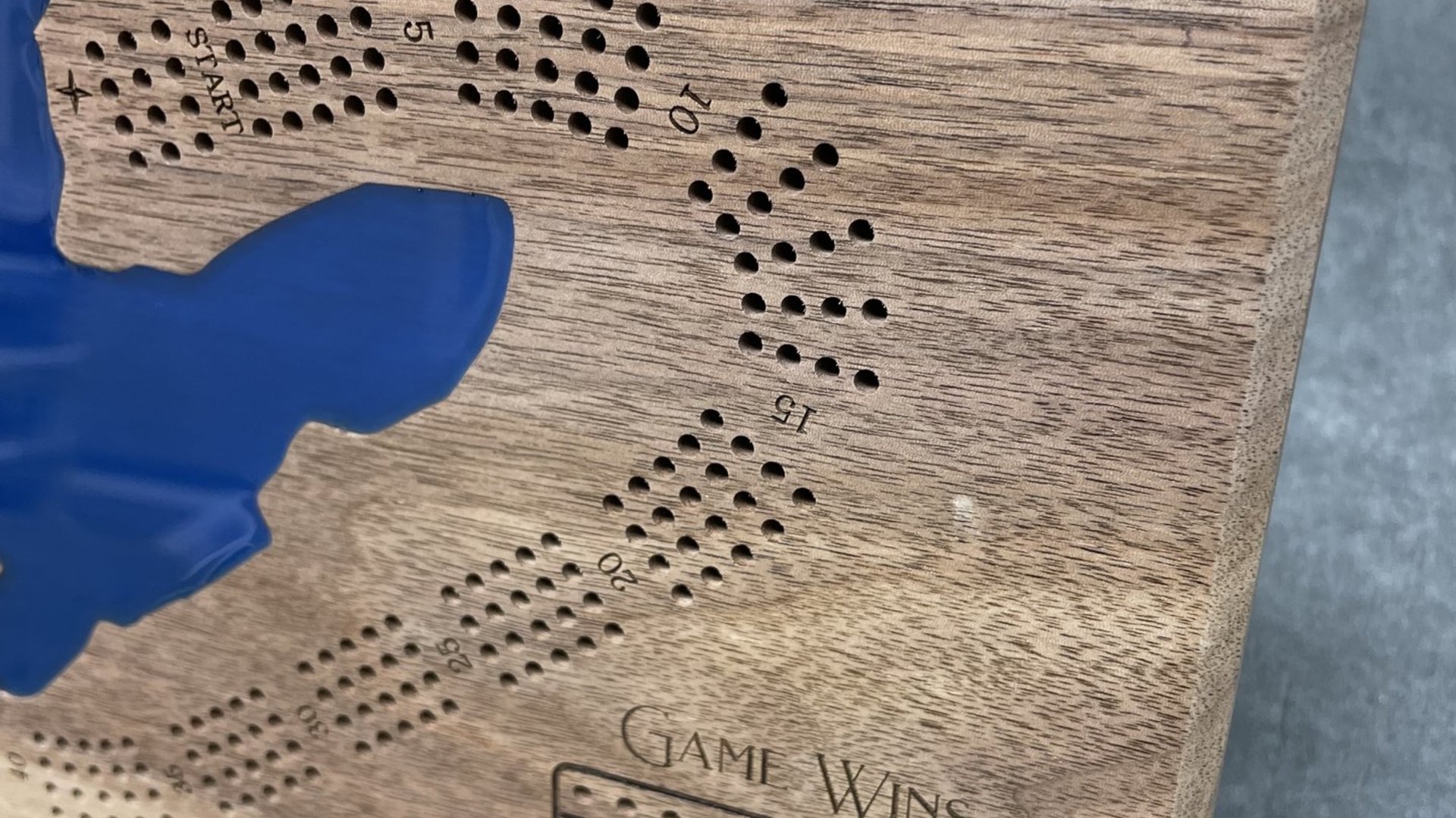Small Custom Lake Live Edge Cribbage Board (Personalized)