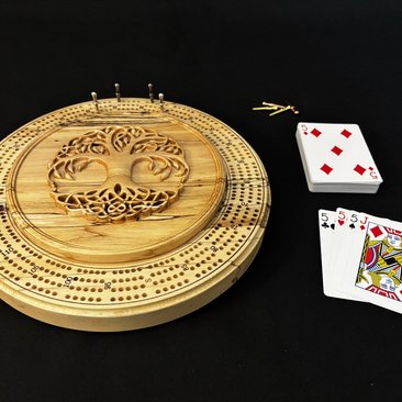 Personalized Heirloom Cribbage Board Game (Spalted Maple)