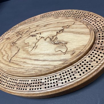 Personalized World Atlas Globe Cribbage Board: Explore the World of Card Games