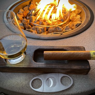 Cigar and Whisky Wood Ash Tray (Personalized)