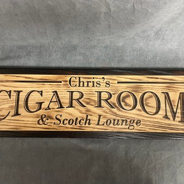 Cigar and Whisky Sign (Personalized)