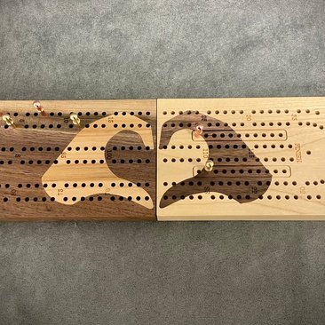 Heart Hands Folding Travel Cribbage Board