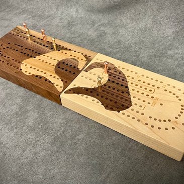 Heart Hands Folding Travel Cribbage Board