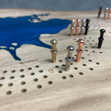 Large Custom Lake Live Edge Cribbage Board (Personalized)
