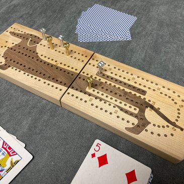 Wiener Dog (Mini Dachsund) Folding Travel Cribbage Board
